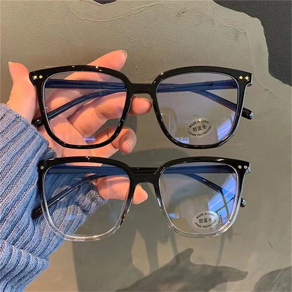 Large Square Frame Anti-Blue Light Glasses Fashion Retro Men Women Computer Gaming Eye Protection Classic Plain Glass Spectacles Large Square Frame Anti-Blue Light Glasses Fashion Retro Men Women Computer Gaming Eye Protection Classic Plain Glass Spectacles