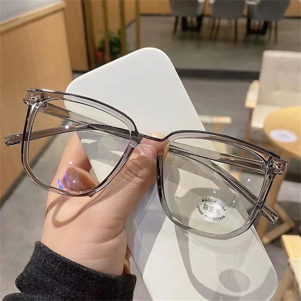Large Square Frame Anti-Blue Light Glasses Fashion Retro Men Women Computer Gaming Eye Protection Classic Plain Glass Spectacles Large Square Frame Anti-Blue Light Glasses Fashion Retro Men Women Computer Gaming Eye Protection Classic Plain Glass Spectacles