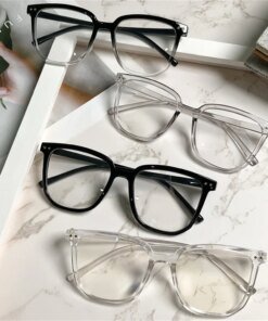 Alternative view of Large Square Frame Anti-Blue Light Glasses Fashion Retro Men Women Computer Gaming Eye Protection Classic Plain Glass Spectacles