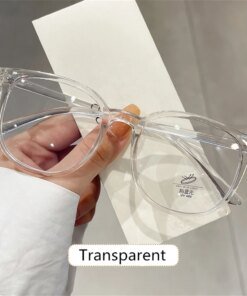 Alternative view of Retro Square Glasses Ultra-light Transparent Frame Eyewear Anti-blue Light Flat Glasses Korean Popular Decoration Eyeglasses