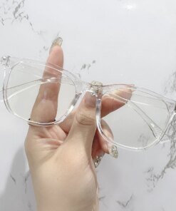 Transparent Computer Glasses Frame Women Men Anti Blue Light square Eyewear Blocking Glasses Optical Spectacle Eyeglass round