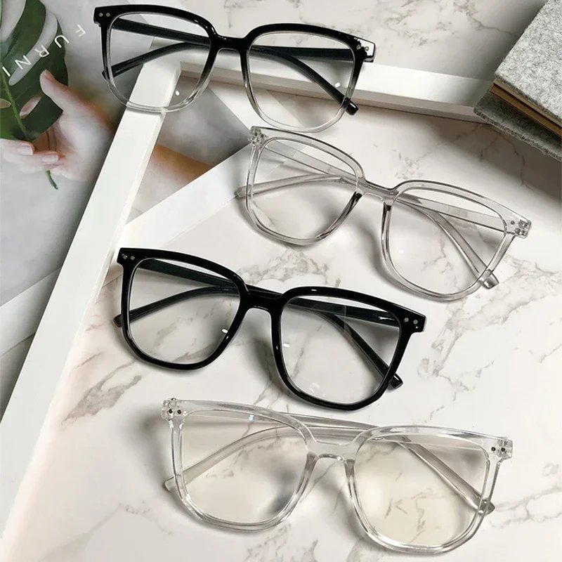 Transparent Light Frame Anti Blue Glasses Black Optical Glasse Women Men Square Eyewear Blocking Eyeglasse Spectacle Eyeglasses