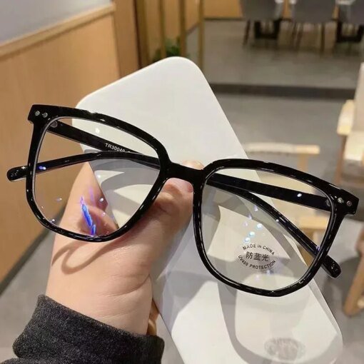 Transparent Light Frame Anti Blue Glasses Black Optical Glasse Women Men Square Eyewear Blocking Eyeglasse Spectacle Eyeglasses