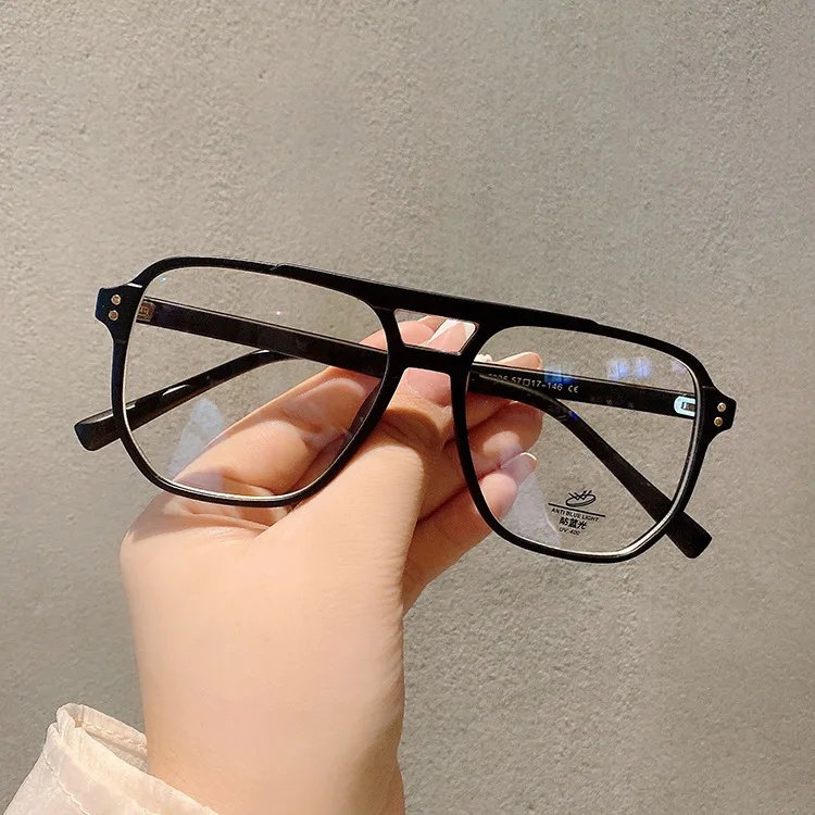 Square Double Briges Anti Blue Light Glasses Men Blue Light Blocking Glasses Women Eyeglasses Frame Optical Eyewear Computer