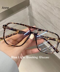 Square Double Briges Anti Blue Light Glasses Men Blue Light Blocking Glasses Women Eyeglasses Frame Optical Eyewear Computer