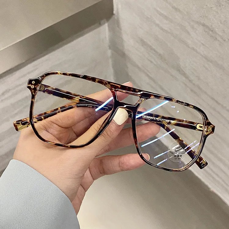 Square Double Briges Anti Blue Light Glasses Men Blue Light Blocking Glasses Women Eyeglasses Frame Optical Eyewear Computer