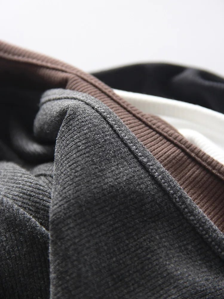 Spring Winter Modal T Shirt Women Long Sleeve Tops Brown Basic Slim Big Neck Top T Shirts Women Pullovers Black White Tees 2025