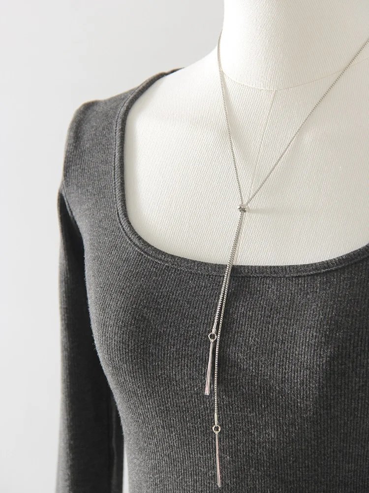 Spring Winter Modal T Shirt Women Long Sleeve Tops Brown Basic Slim Big Neck Top T Shirts Women Pullovers Black White Tees 2025