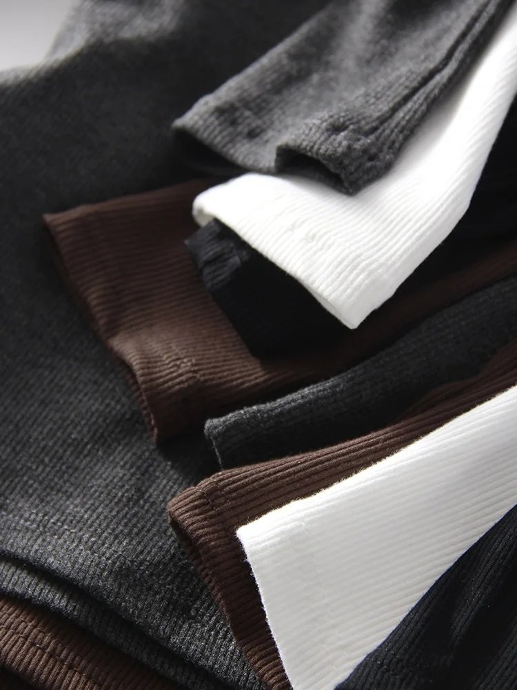 Spring Winter Modal T Shirt Women Long Sleeve Tops Brown Basic Slim Big Neck Top T Shirts Women Pullovers Black White Tees 2025