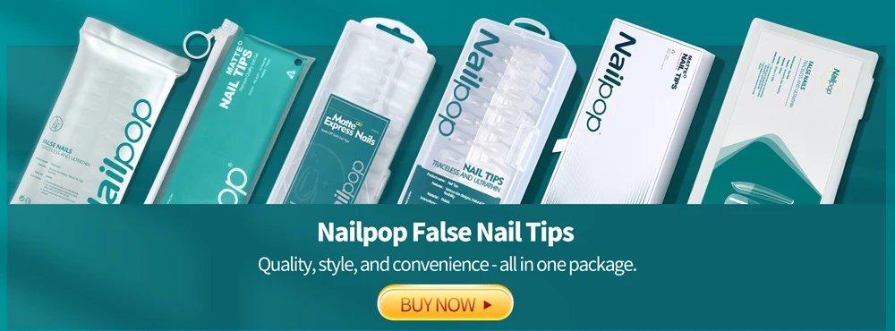 Nailpop Quick Drying Solid Nail Glue with Remover for Press On Nails Tips No Need for UV Lamp Long Lasting Fake Nails Glue Kit