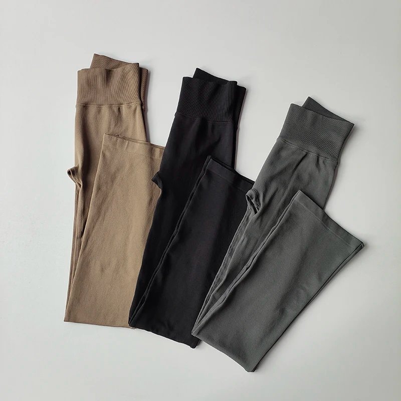 High Waisted Compression Without Awkward Lines Micro Flared Yoga Outdoor Wear Seamless Elastic Fitness Pants Lifting Leggings High Waisted Compression Without Awkward Lines Micro Flared Yoga Outdoor Wear Seamless Elastic Fitness Pants Lifting Leggings