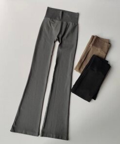 High Waisted Compression Without Awkward Lines Micro Flared Yoga Outdoor Wear Seamless Elastic Fitness Pants Lifting Leggings