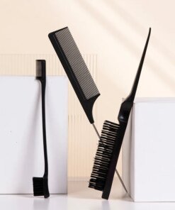 Alternative view of 3pcs/set Hair Styling Comb Set Teasing Hair Brush Triple Teasing Comb Edge Brush Hair Tail Tools Braid Tool