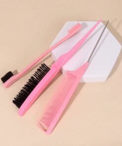 3pcs/set Double Sided Hair Edge Brush Set Hair Styling Comb Control Brush Accessories Hairline Brush Comb Styling Partition Comb