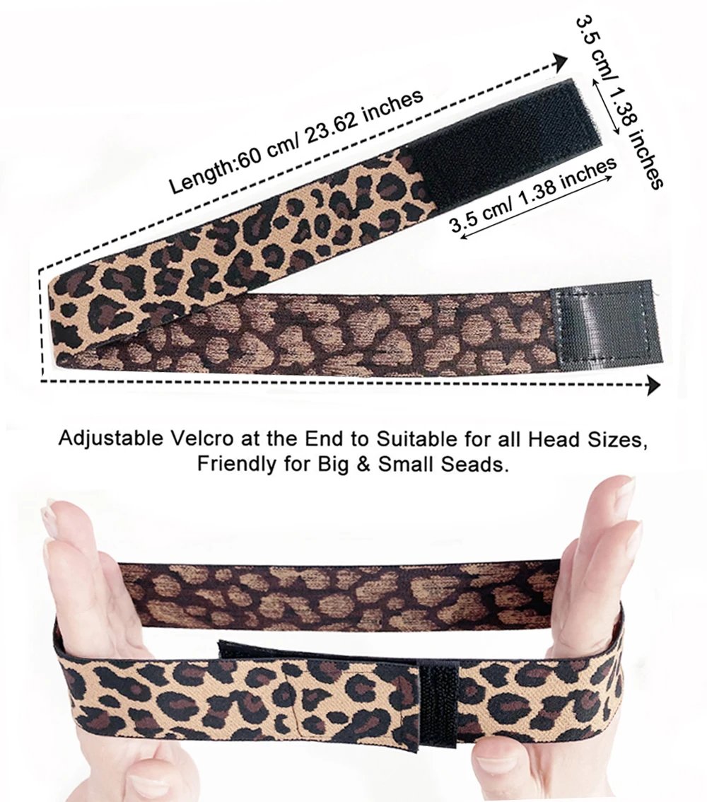 Fashion Hair Elastic Band For Wigs Adjustable Edge Scarf Elastic Headband With MagicTape for Women Lace Wigs