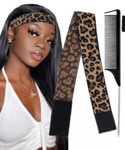 Edge Laying Scarf Elastic Headband For Wigs Lace Frontal  Lace Melting Band With 1Pcs Double Side Edge Control withRat Tail Comb