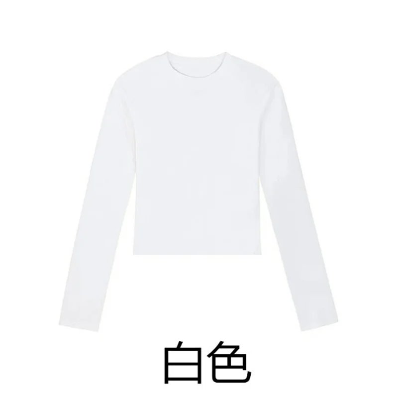 Cotton O Neck Long Sleeve Shirt Women Sexy Cropped Tops 2024 Autumn Black Casual Skinny Slim Basic Woman T Shirts White Clothing Cotton O Neck Long Sleeve Shirt Women Sexy Cropped Tops 2024 Autumn Black Casual Skinny Slim Basic Woman T Shirts White Clothing