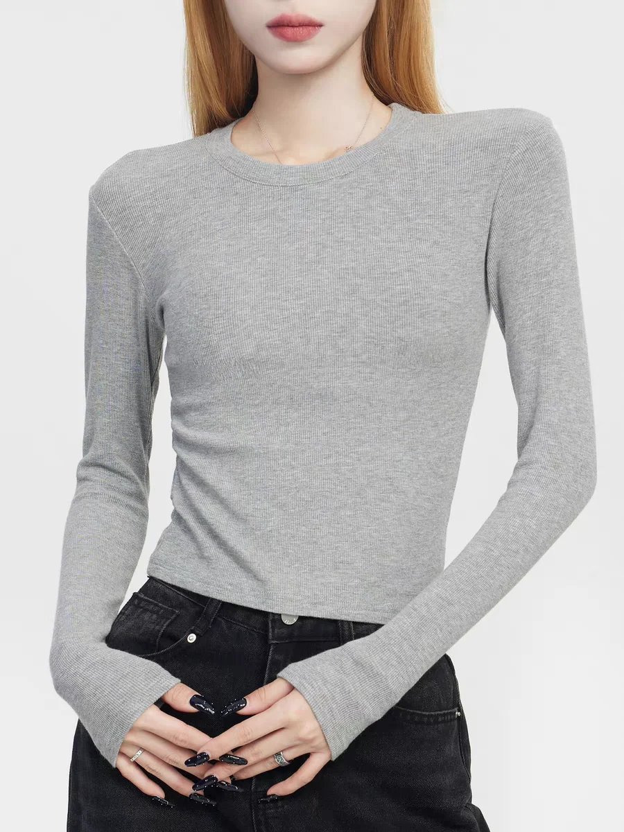 Cotton O Neck Long Sleeve Shirt Women Sexy Cropped Tops 2024 Autumn Black Casual Skinny Slim Basic Woman T Shirts White Clothing Cotton O Neck Long Sleeve Shirt Women Sexy Cropped Tops 2024 Autumn Black Casual Skinny Slim Basic Woman T Shirts White Clothing
