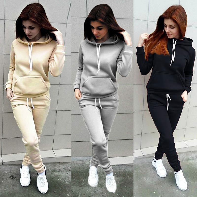 Casual Sweatshirt Ladies Sweat Suit Jogging Set Elegant Women Set Hoodies Sports Tops Pants Run Tracksuit Hot Sale