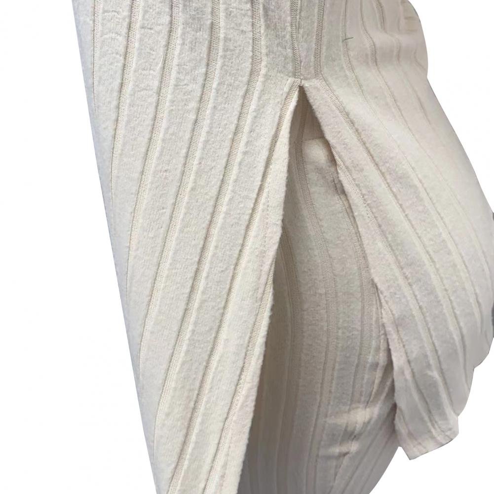 2023 Fall Winter Knitted 2 Piece Suits Women Long Sleeve Ribbed Slit Long Top and High Waist Pencil Pants Set Fashion Outfit 2023 Fall Winter Knitted 2 Piece Suits Women Long Sleeve Ribbed Slit Long Top and High Waist Pencil Pants Set Fashion Outfit