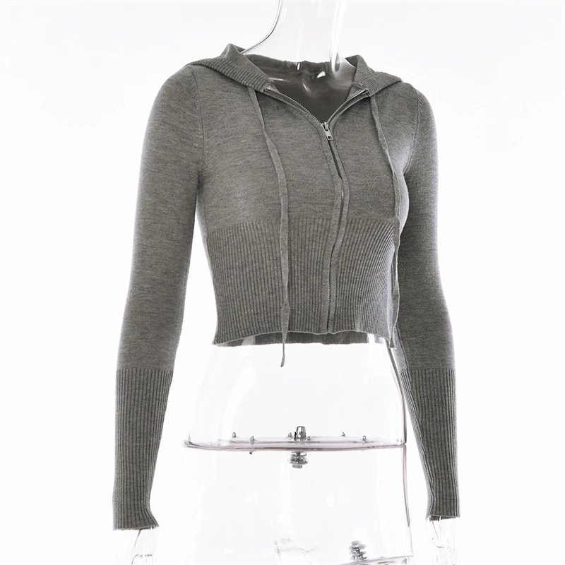 Fashion Women Ribbed Knit 2 Piece Outfits Long Sleeve Zipper-Up Slim Fit Hooded Crop Top Elastic Long Pants Set Y2K Tracksuits