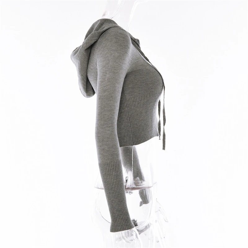 Fashion Women Ribbed Knit 2 Piece Outfits Long Sleeve Zipper-Up Slim Fit Hooded Crop Top Elastic Long Pants Set Y2K Tracksuits