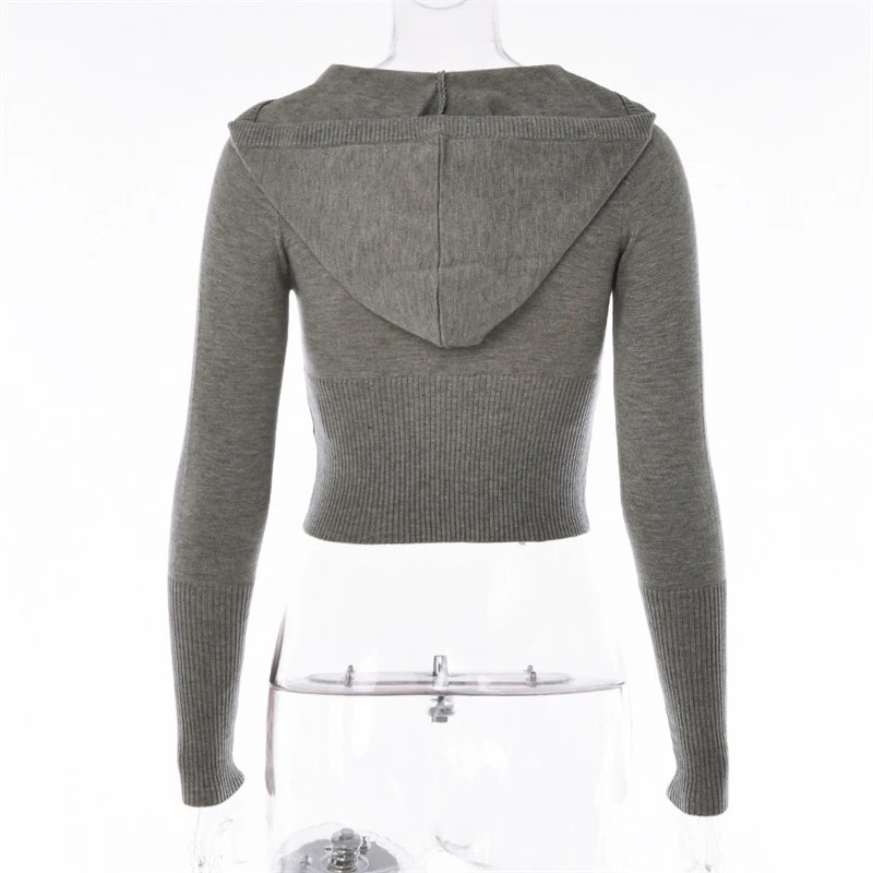 Fashion Women Ribbed Knit 2 Piece Outfits Long Sleeve Zipper-Up Slim Fit Hooded Crop Top Elastic Long Pants Set Y2K Tracksuits