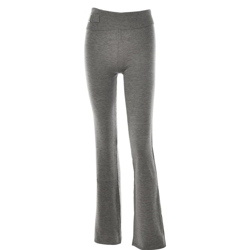 Fashion Women Ribbed Knit 2 Piece Outfits Long Sleeve Zipper-Up Slim Fit Hooded Crop Top Elastic Long Pants Set Y2K Tracksuits
