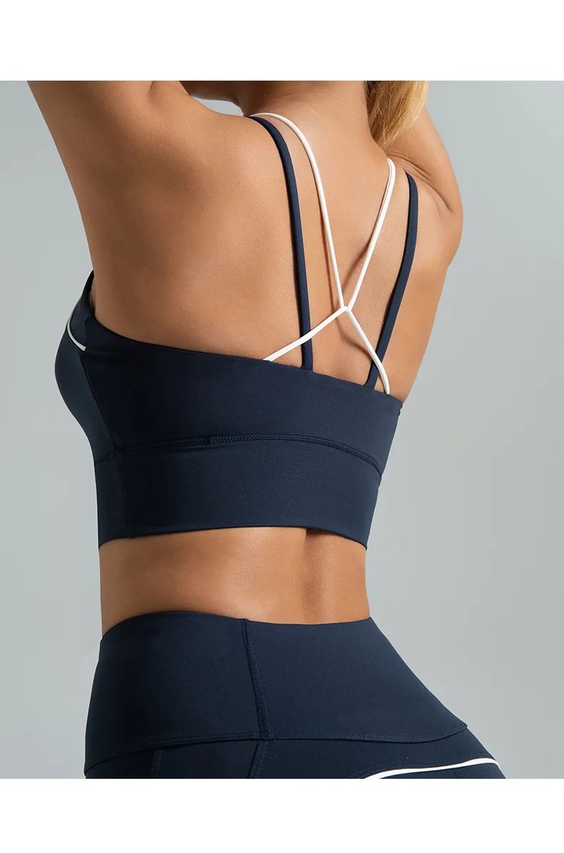 Women's 2pcs yoga set yoga Clothes High Waist Strap Cross High-elasticity Yoga Sports Bra Fitness Wear set Women's Tracksuit Women's 2pcs yoga set yoga Clothes High Waist Strap Cross High-elasticity Yoga Sports Bra Fitness Wear set Women's Tracksuit