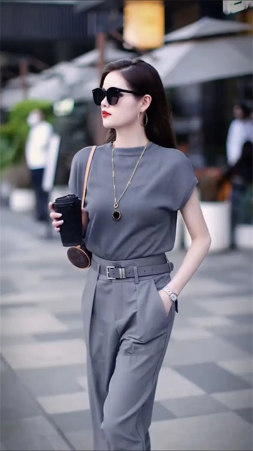Casual Set for Women's 2024 Summer New Style Commuting Short Sleeved Top+high Waisted Straight Leg Pants Two-piece Set Casual Set for Women's 2024 Summer New Style Commuting Short Sleeved Top+high Waisted Straight Leg Pants Two-piece Set