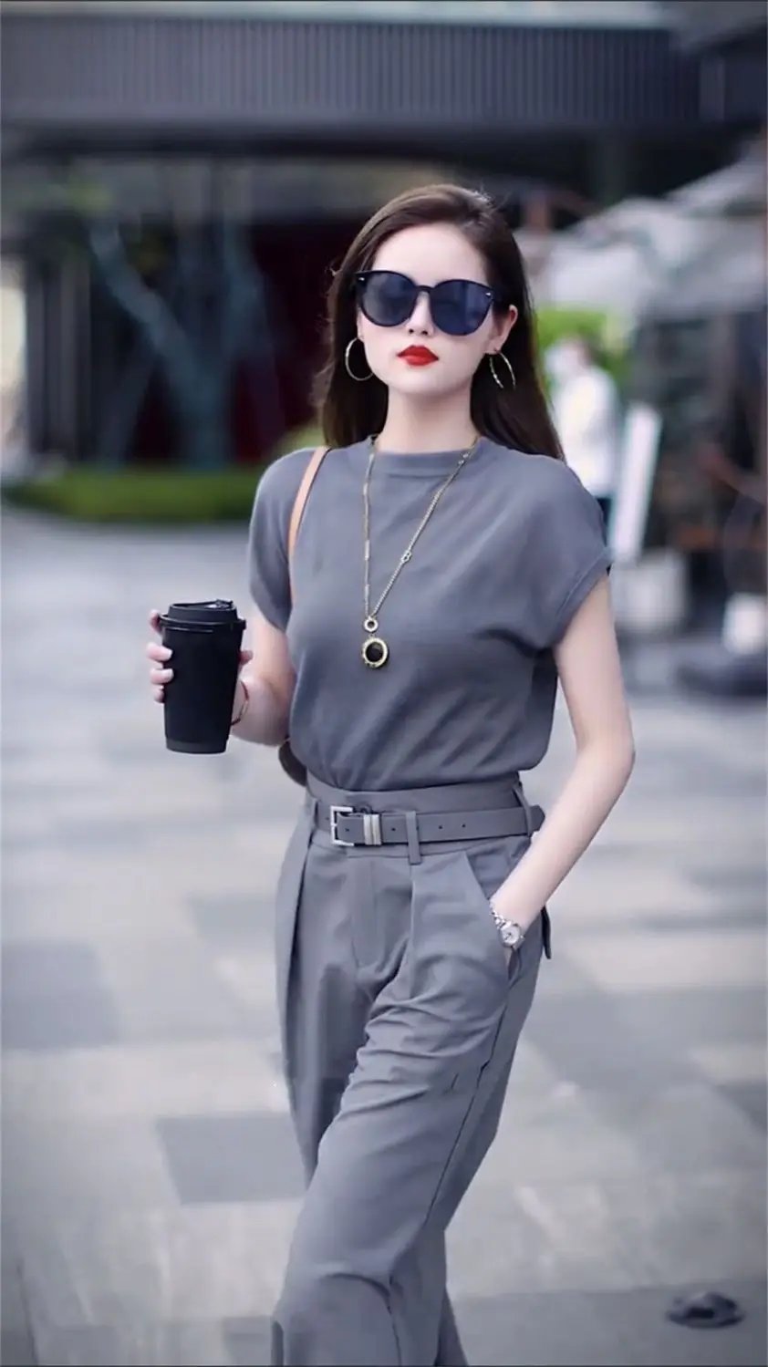 Casual Set for Women's 2024 Summer New Style Commuting Short Sleeved Top+high Waisted Straight Leg Pants Two-piece Set Casual Set for Women's 2024 Summer New Style Commuting Short Sleeved Top+high Waisted Straight Leg Pants Two-piece Set