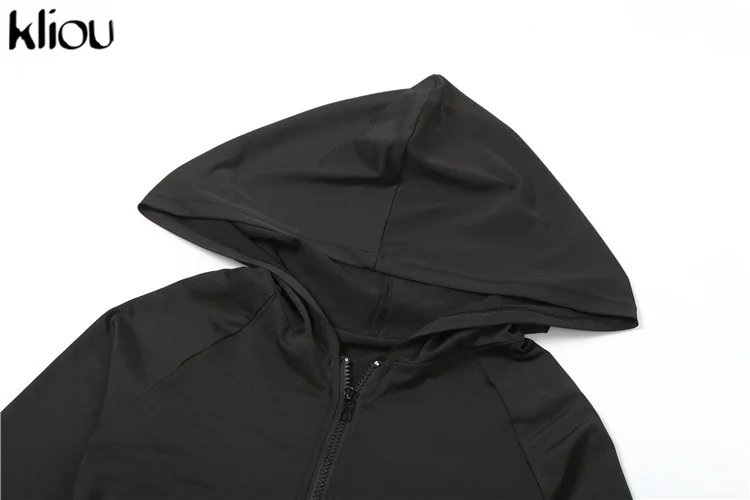 kliou Casual Women 2 Piece Set Classic Tracksuits Solid Long Sleeve Zip-up Hood Tops+Slim Elastic Pants Sporty Concise Outfits kliou Casual Women 2 Piece Set Classic Tracksuits Solid Long Sleeve Zip-up Hood Tops+Slim Elastic Pants Sporty Concise Outfits