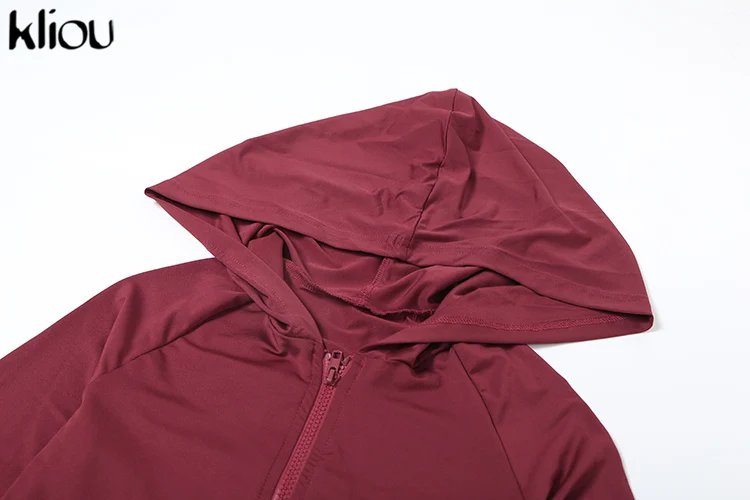 kliou Casual Women 2 Piece Set Classic Tracksuits Solid Long Sleeve Zip-up Hood Tops+Slim Elastic Pants Sporty Concise Outfits kliou Casual Women 2 Piece Set Classic Tracksuits Solid Long Sleeve Zip-up Hood Tops+Slim Elastic Pants Sporty Concise Outfits