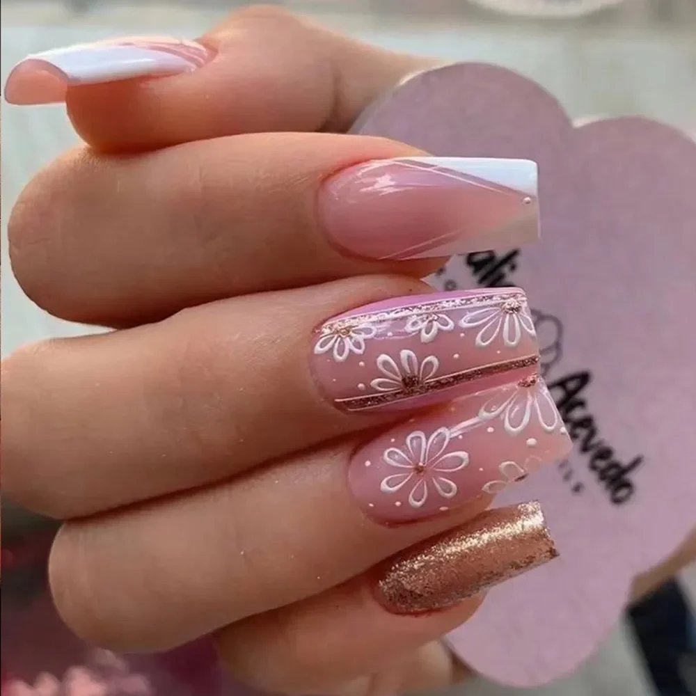24PCS Shiny Pearl Wearable False Nails Short Square Fake Nail Simple Press on Nails Detachable Full Cover Nail Tips With Glue 24PCS Shiny Pearl Wearable False Nails Short Square Fake Nail Simple Press on Nails Detachable Full Cover Nail Tips With Glue