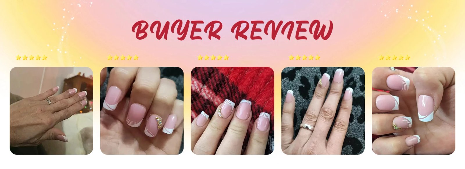 24PCS Shiny Pearl Wearable False Nails Short Square Fake Nail Simple Press on Nails Detachable Full Cover Nail Tips With Glue