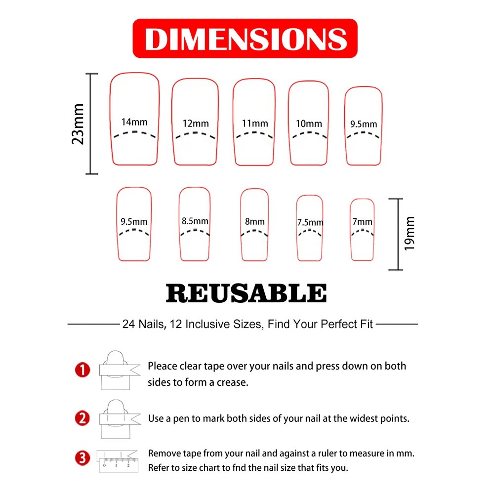 Women Girls 24Pcs Long Square Black French sparkling diamond star pendant Full Coverage Wearable Fake Nail Press on Nail Art