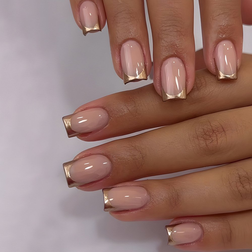 24Pcs French Tip Press on Nails Short Coffin False Nails Simple Wearable Fake Nails Frosted Full Cover Press on Nail Tips Art 24Pcs French Tip Press on Nails Short Coffin False Nails Simple Wearable Fake Nails Frosted Full Cover Press on Nail Tips Art