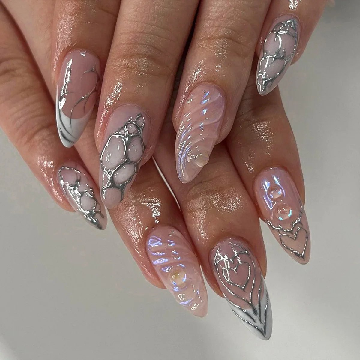24Pcs Almond Press on Fake Nails Long French False Nails with Pink Bow Wearable Flower Design Oval Manicure Full Cover Nail Tips 24Pcs Almond Press on Fake Nails Long French False Nails with Pink Bow Wearable Flower Design Oval Manicure Full Cover Nail Tips
