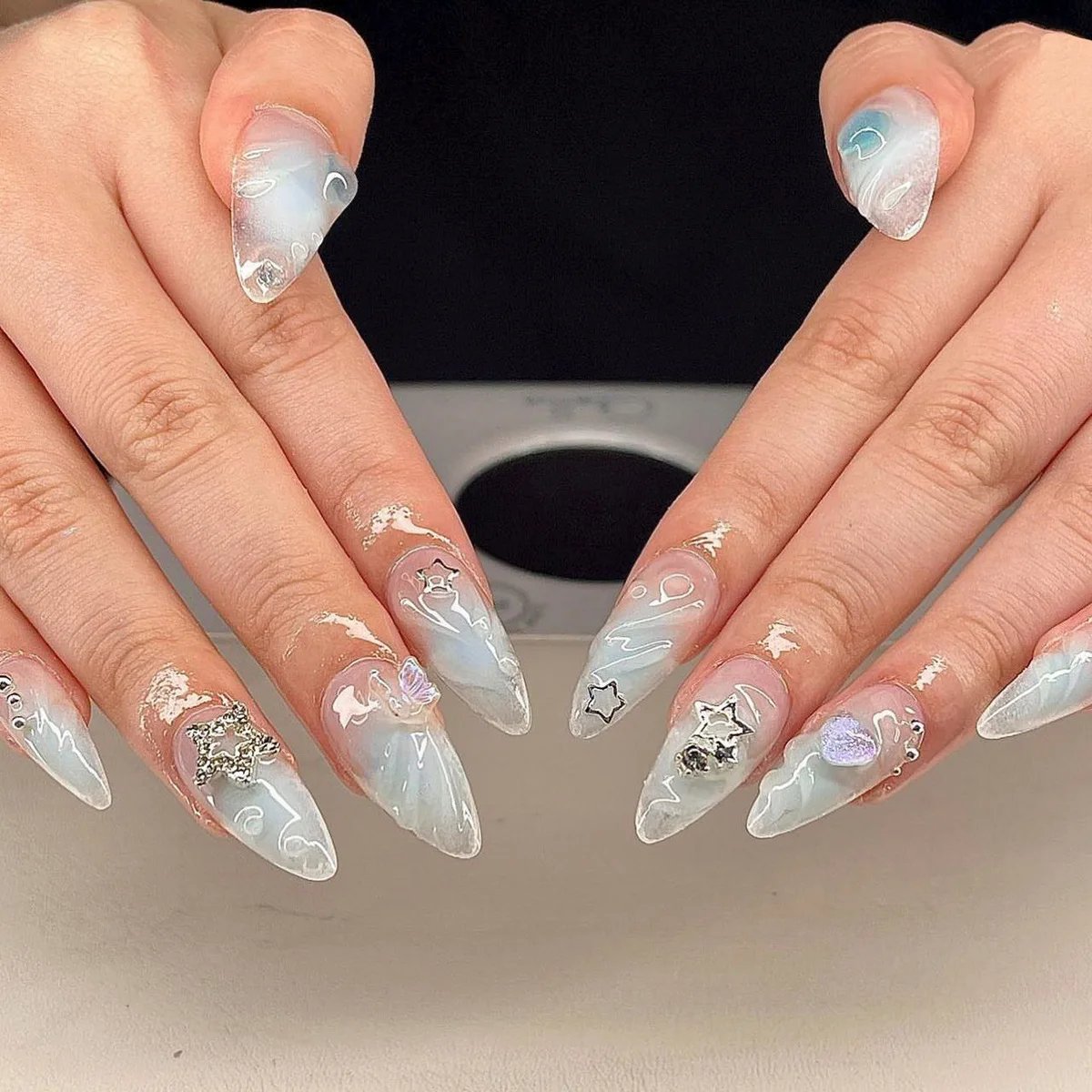 24Pcs Almond Press on Fake Nails Long French False Nails with Pink Bow Wearable Flower Design Oval Manicure Full Cover Nail Tips 24Pcs Almond Press on Fake Nails Long French False Nails with Pink Bow Wearable Flower Design Oval Manicure Full Cover Nail Tips