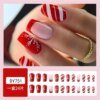 24Pcs Christmas Ballet False Nail Manicure Acrylic Artificial Full Nail Tips Press On Nails Xmas Snowflakes Ballerina Fake Nails
