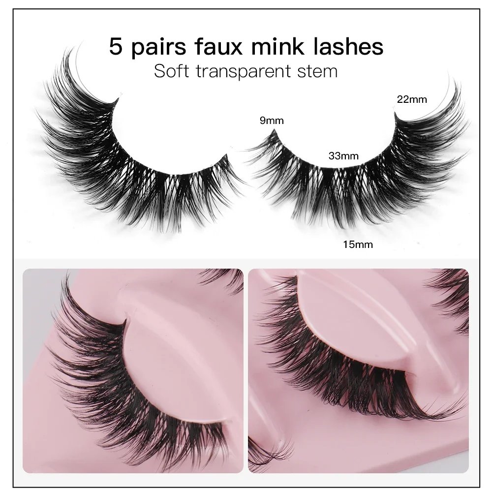 5 Pairs Cat Eye Lashes Faux Mink Eyelashes Natural long Manga Lashes Winged End Eye Elongated Eyelashes Fake Lashes Makeup 5 Pairs Cat Eye Lashes Faux Mink Eyelashes Natural long Manga Lashes Winged End Eye Elongated Eyelashes Fake Lashes Makeup