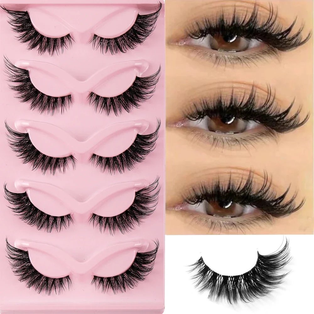 5 Pairs Cat Eye Lashes Faux Mink Eyelashes Natural long Manga Lashes Winged End Eye Elongated Eyelashes Fake Lashes Makeup 5 Pairs Cat Eye Lashes Faux Mink Eyelashes Natural long Manga Lashes Winged End Eye Elongated Eyelashes Fake Lashes Makeup
