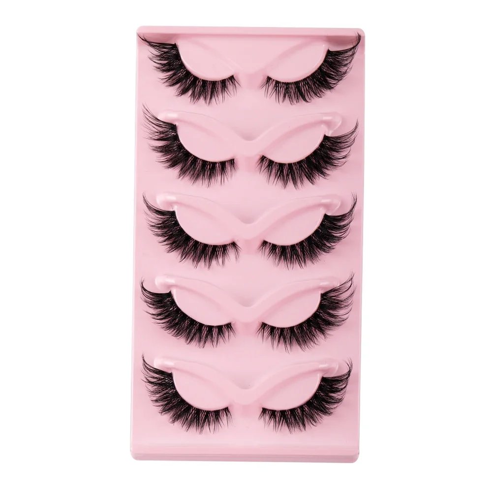 5 Pairs Cat Eye Lashes Faux Mink Eyelashes Natural long Manga Lashes Winged End Eye Elongated Eyelashes Fake Lashes Makeup 5 Pairs Cat Eye Lashes Faux Mink Eyelashes Natural long Manga Lashes Winged End Eye Elongated Eyelashes Fake Lashes Makeup