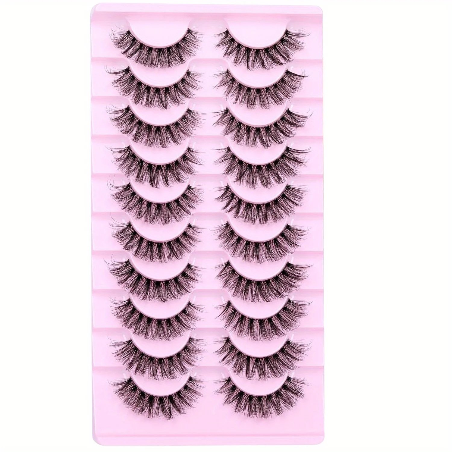 10 Pairs Natural Fluffy D Curl 3D Volume Wispy False Eyelashes with Clear Band - Soft, Lightweight, and - Reusable Lashes 10 Pairs Natural Fluffy D Curl 3D Volume Wispy False Eyelashes with Clear Band - Soft, Lightweight, and - Reusable Lashes