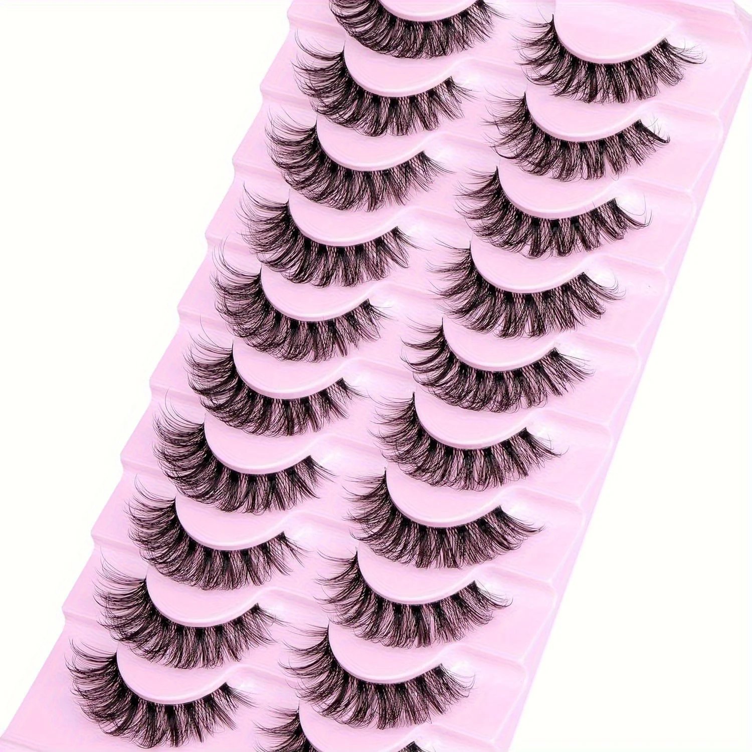 10 Pairs Natural Fluffy D Curl 3D Volume Wispy False Eyelashes with Clear Band - Soft, Lightweight, and - Reusable Lashes 10 Pairs Natural Fluffy D Curl 3D Volume Wispy False Eyelashes with Clear Band - Soft, Lightweight, and - Reusable Lashes
