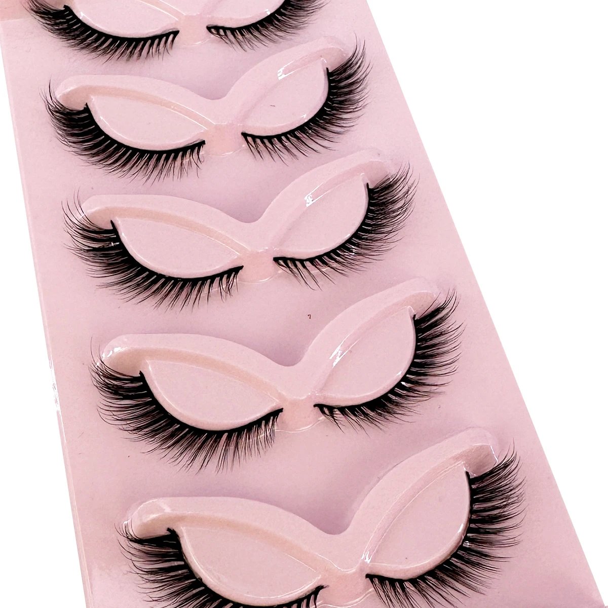 New Cat Eye Lashes Mink Eyelashes 3D Curl Winged Natural Realistic Messy End Eye Elongated Thick False Eyelashes Soft Fake Lashe