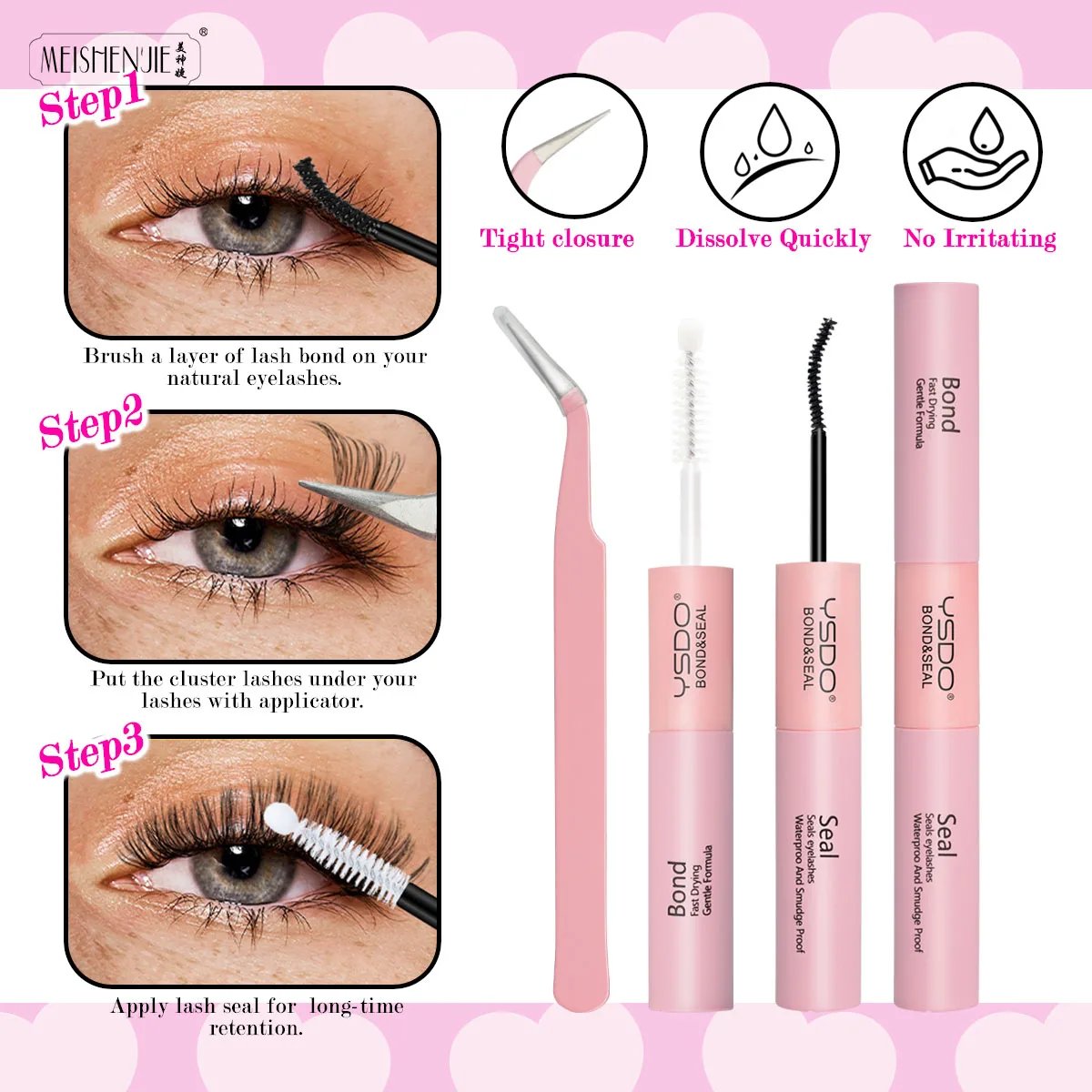 16Rows Individual Lash Clusters Kit with Waterproof DIY Lash Kit Lash Bond And Seal and Eyelash Tweezers Set Extension Lashes 16Rows Individual Lash Clusters Kit with Waterproof DIY Lash Kit Lash Bond And Seal and Eyelash Tweezers Set Extension Lashes