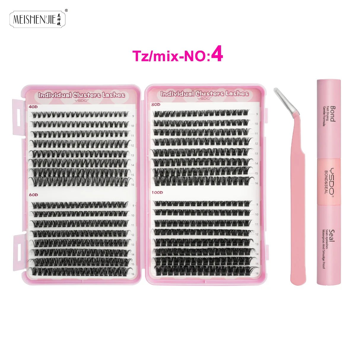 16Rows Individual Lash Clusters Kit with Waterproof DIY Lash Kit Lash Bond And Seal and Eyelash Tweezers Set Extension Lashes 16Rows Individual Lash Clusters Kit with Waterproof DIY Lash Kit Lash Bond And Seal and Eyelash Tweezers Set Extension Lashes