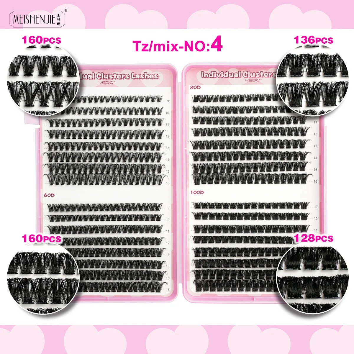 16Rows Individual Lash Clusters Kit with Waterproof DIY Lash Kit Lash Bond And Seal and Eyelash Tweezers Set Extension Lashes 16Rows Individual Lash Clusters Kit with Waterproof DIY Lash Kit Lash Bond And Seal and Eyelash Tweezers Set Extension Lashes