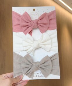3pcs Baby Girl Bows Headband Newborn Turban Hairband Accessory Kids HairBand Outdoor Toddler Children HeadWrap Hair Accessories